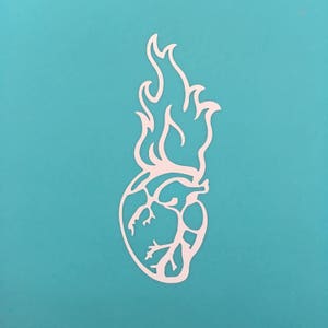 EX-VOTO DESIGN, Flaming Heart, Chicana, Computer Decals