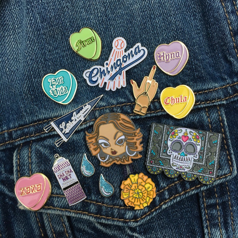 Los Angeles & Chingona Enamel Pin Set Dodgers Latinx Etsy