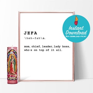 JEFA, Word definition, instant download & Print wall art