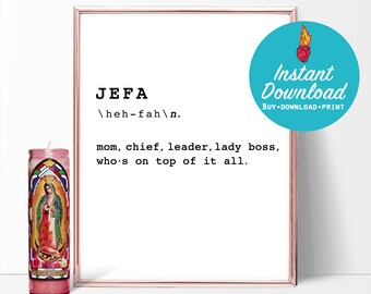 JEFA, definizione della parola, download immediato e stampa artistica da parete