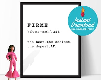 FIRME, Word definition, instant download & Print wall art