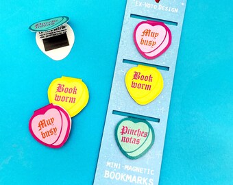 SWEETHEARTS, magnetic bookmark set, Valentines bookmark