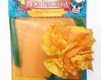 DIY Marigold Tissue Paper Flower Kit: Kids Craft