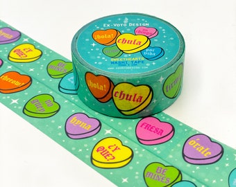 Sweetheart Conversation Heart Washi Tape - Ex-Voto Design