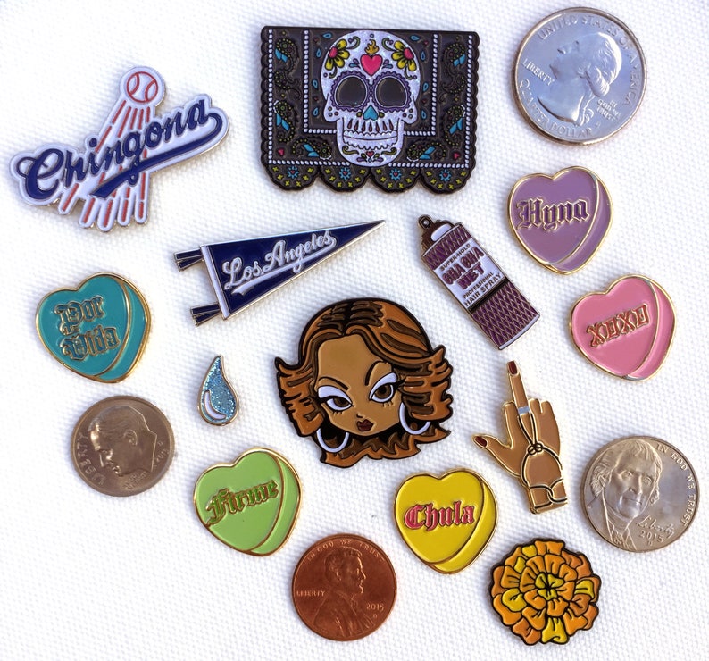 Los Angeles & Chingona Enamel Pin Set Dodgers Latinx Etsy