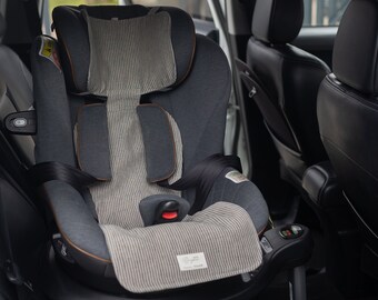 Organic Natural Linen Breathable Pad Insert anti-sweat protector, Toddler Car Seat Cover, Britax, Graco, Maxi Cosi Toddler Car Seat cover