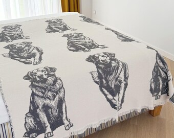 Pure Cotton Throw Reversible Blanket with Schnauzers, Dachshunds, Retrievers design blanket