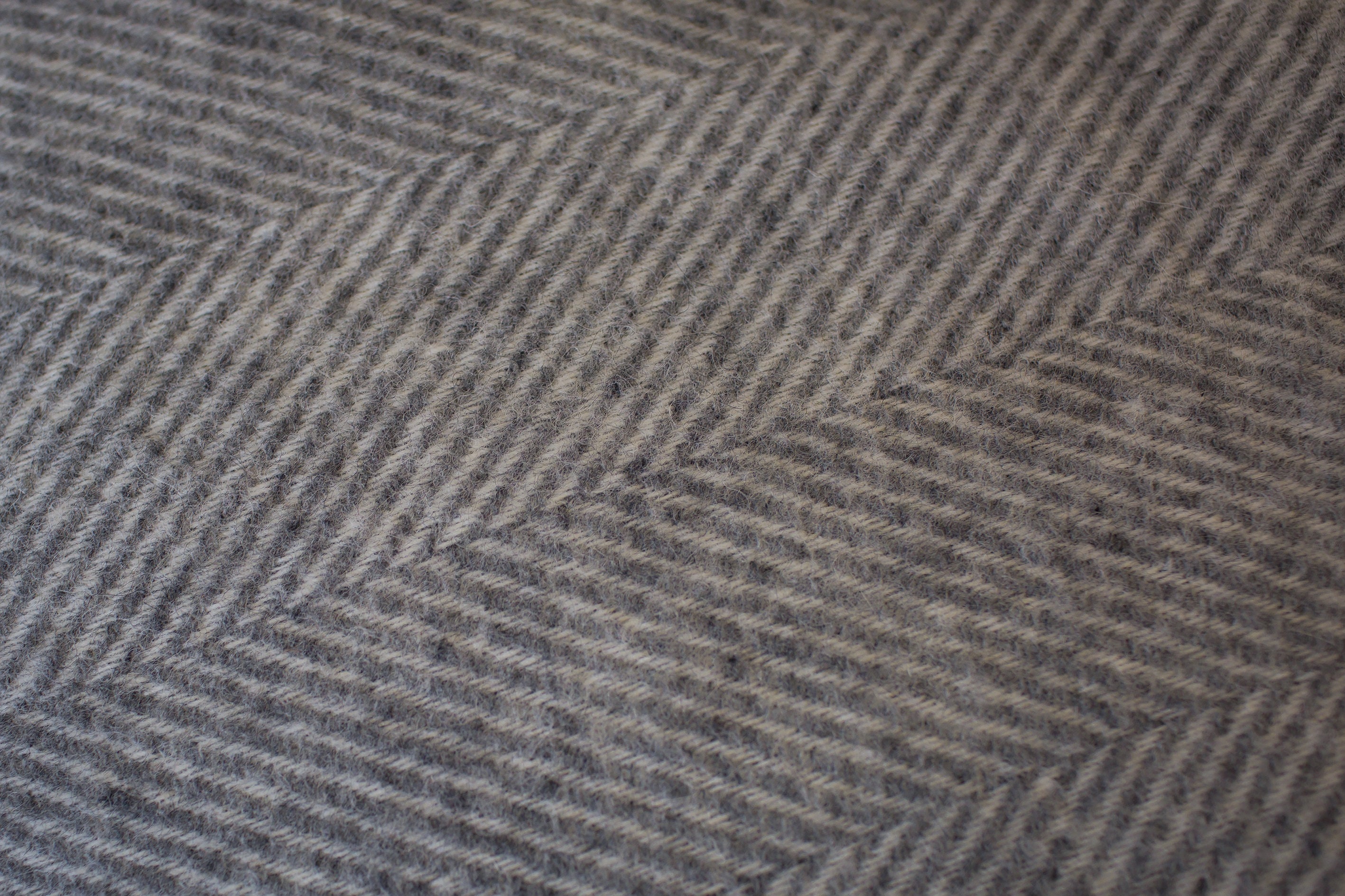 Bestseller Herringbone natural wool blanket throw gray | Etsy
