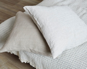 Natural undyed Linen Cushion cover SET of 2, 20x20" decorative pure natural linen pillow cover
