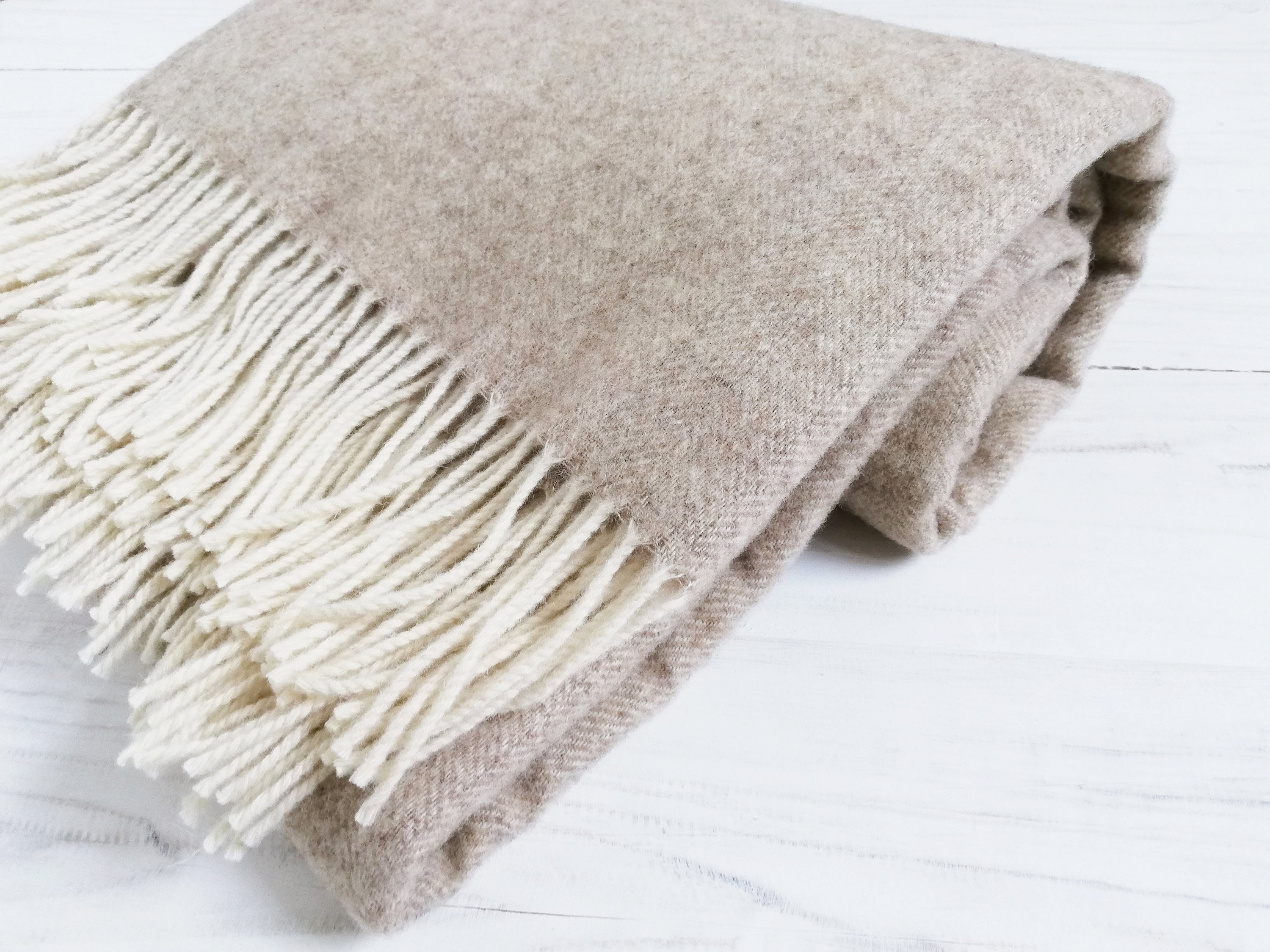Beige wool blanket throw bedspread beige wool bedding blanket Etsy