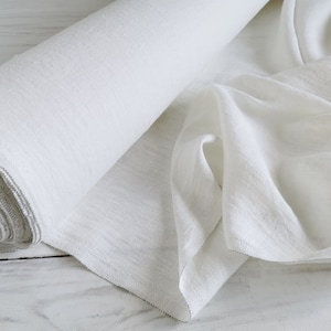 Natural white Linen fabric, stonewashed and softened pure Linen by meters or yards, OEKO Tex Certified, linen fabric for sewing