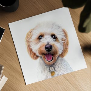Hand-Drawn Custom Pet Portrait, Original artwork drawn from your photo, personalised pet loss gift, dog or cat illustration