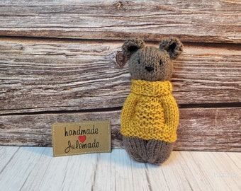 Kleiner Bär im Pulli, handgestrickt