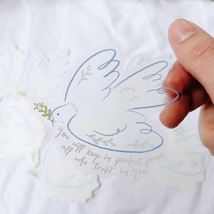 Adesivo in vinile trasparente impermeabile con affermazione di fede, perfetto per diario, citazione della Bibbia, regalo cristiano, decorazione con animali, bottiglia per laptop, diario per auto