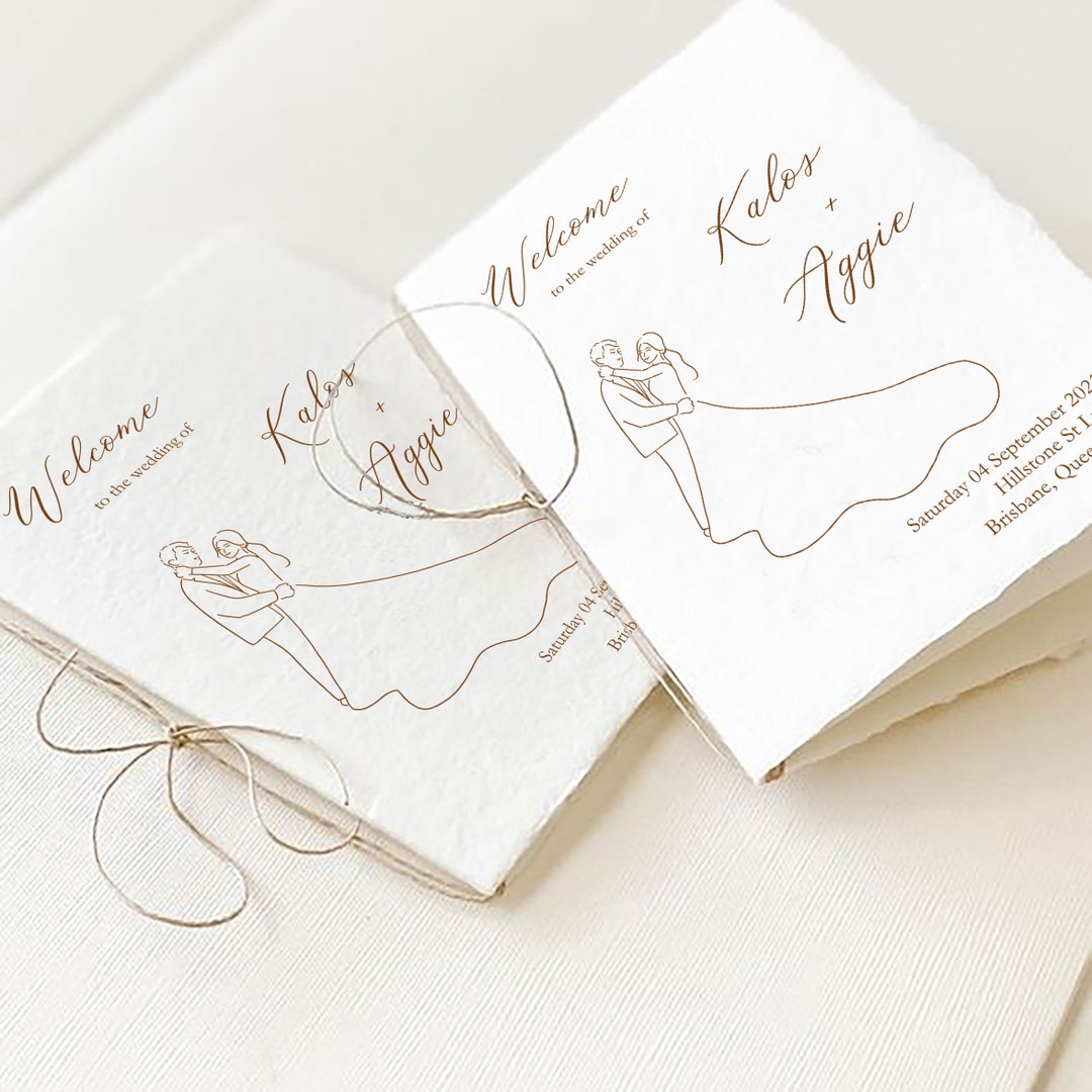 Custom Wedding Program Canva 16 Page (editable) Minimalist Calligraphy ...