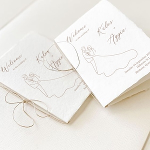 Customizable Wedding Program Canva (Editable) Minimalist Calligraphy Illustration on Cover Hymn Lyrics Wedding Stationery Instant download