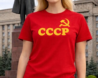 CCCP Hammer & Sickle Women's T-Shirt Russian – Retro Soviet Graphic Tee