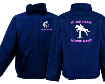 Personalised Horse Jacket Centre Back and Left Chest Print Regatta Waterproof Gift Adult