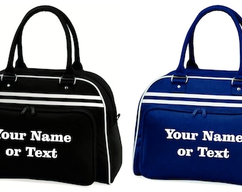 Personalised Bowling Bag Bowls Retro Travel Overnight Weekend Luggage Gym