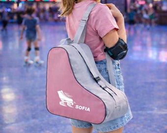 Personalised Roller Skating Bag – Custom Name Skate Kit Carrier – Roomy Storage for Skates – Gift for Skaters