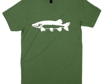 Pike Fish Mens T-Shirt Fishing Angling Xmas Gift Present Sizes S-3XL