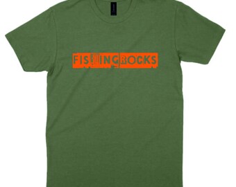 Fishing T-Shirt Fishing Rocks Humorous Angling Xmas Gift S-3XL