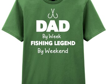 Dad Fishing Legend T-Shirt Angling Carp Fisherman Hook Angler Xmas Gift S-3XL