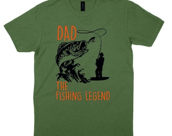 Dad Fishing Legend T-Shirt Angling Carp Fisherman Hook Angler Xmas Gift S-3XL