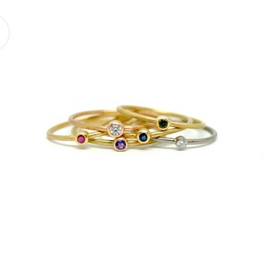 Delicate gold ring with pink ruby, 18K engagement ring, gift for girlfriend, fine jewelry as a gift for women, pink gemstone image 8