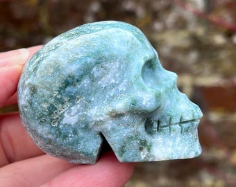 Green Ocean Jasper Skull