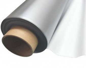 PVC Foscurit opaco ignifugo blanco-plata {Kadusi}