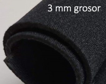 Black 3mm waterproof diving neoprene fabric {Kadusi}