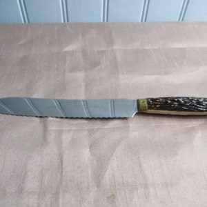 A Superb Vintage French-Made Wood and Steel Bread Knife/Carving Knife