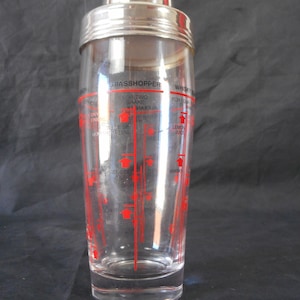 A Stunning Vintage Metal and Glass Cocktail/Drinks Flask, Made in France