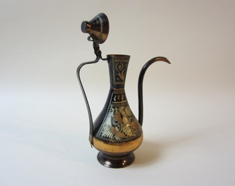 A Lovely Vintage Copper and Brass Coffee-Pot/Kettle, Exquisitely Coloured, Made in France