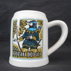 A Gorgeous Vintage French Pillivuyt The Robin Hood ceramic Tankard / beer mug