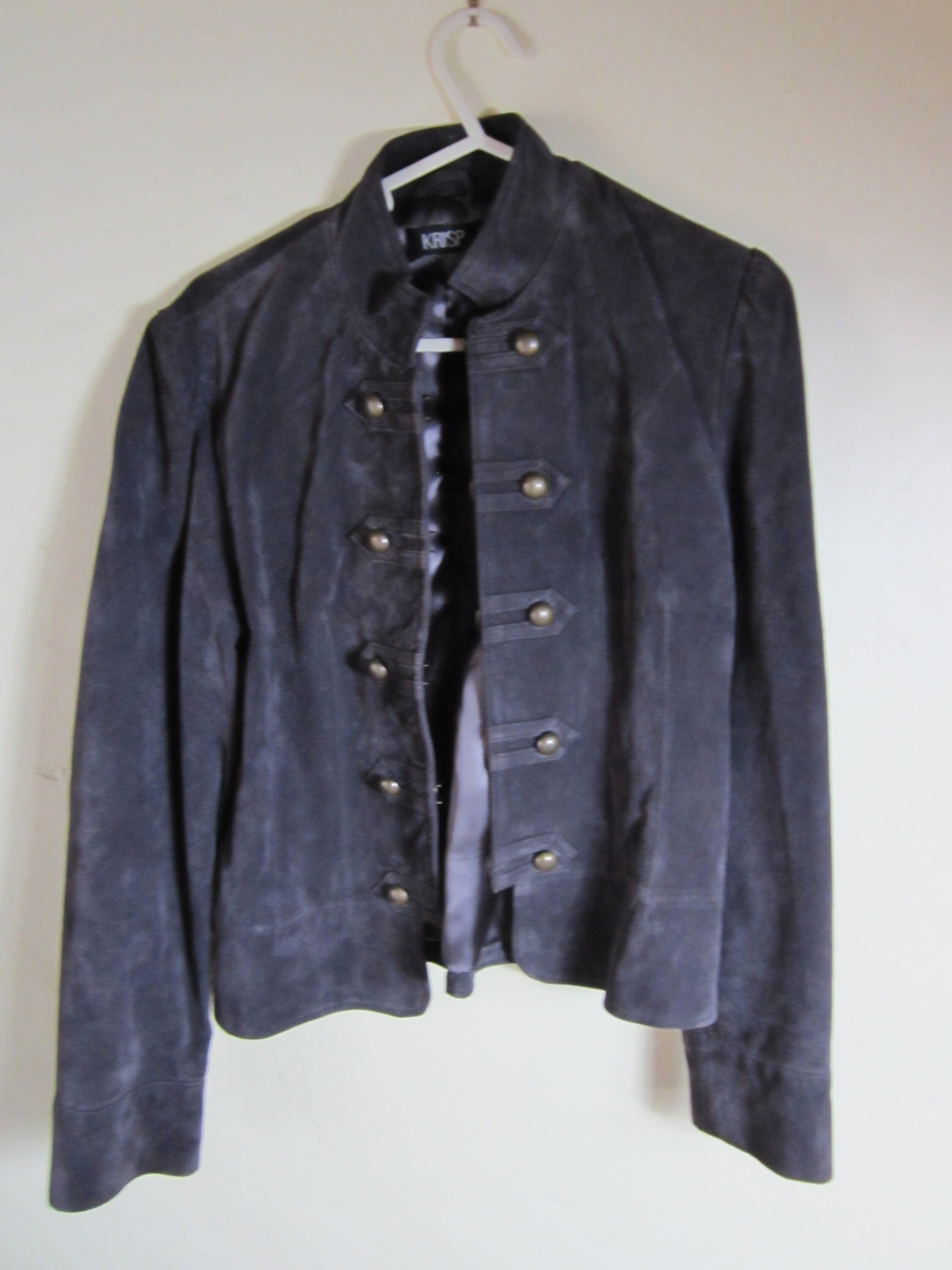 Image of A Lovely Vintage Woman's Suede "Military' Jacket/Bomber Jacket/Casual Coat, Made By "Krisp' France