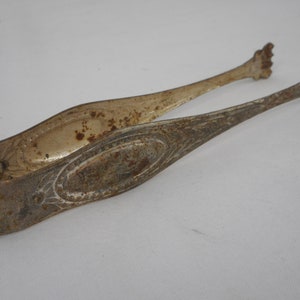 A Lovely Set of Vintage French metal Ice Tongs / sugar tongs