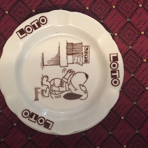 A Lovely Vintage Porcelain &#39;Loto&#39; Stamped Ashtray, from France