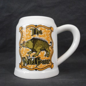 A Gorgeous Vintage French Pillivuyt The Wild Boar ceramic Tankard / beer mug