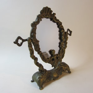 A Truly Stunning Vintage Brass Vanity/Make-Up/Dressing Table Mirror, Made in France