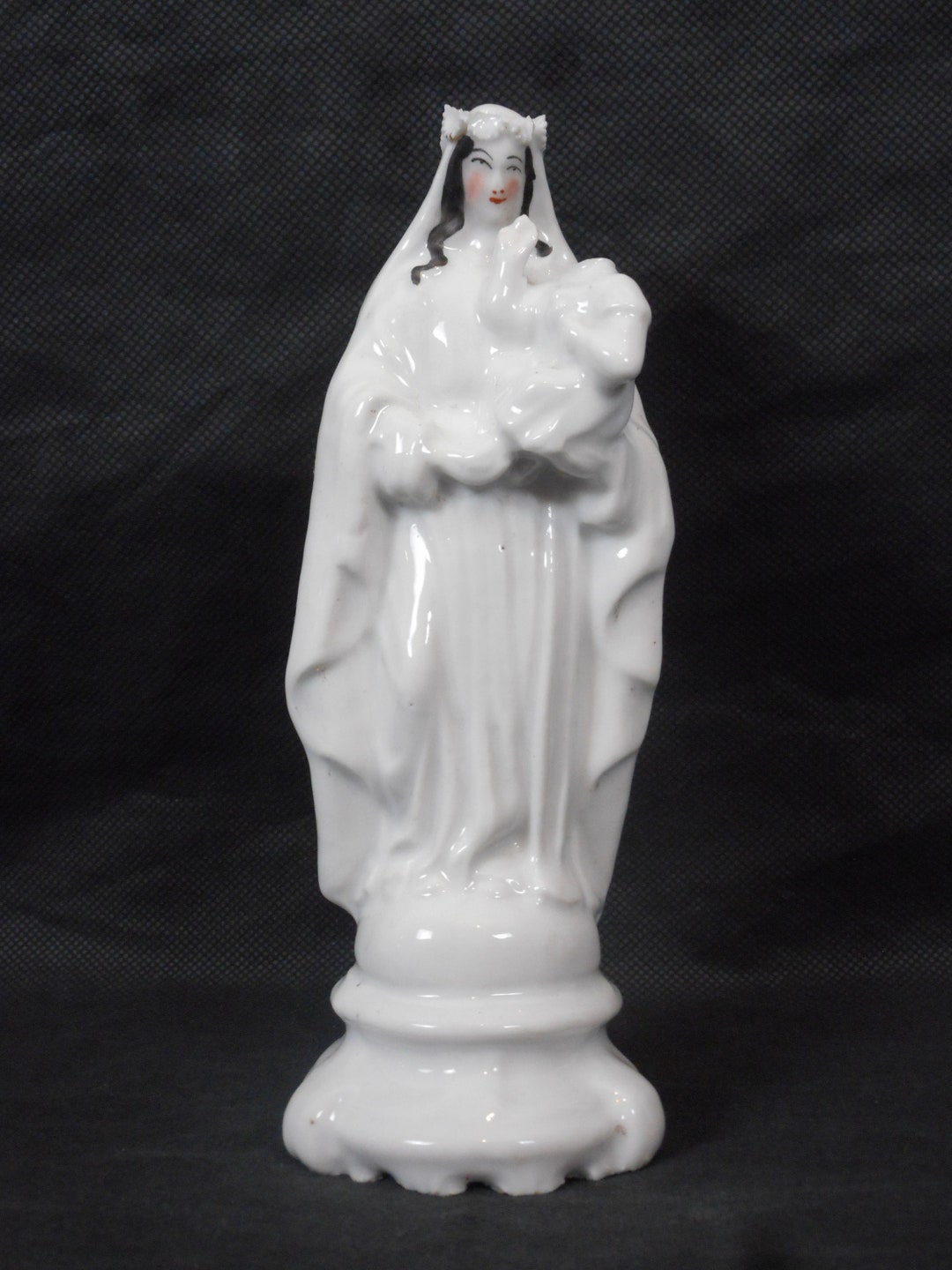 Vintage French Small Porcelain Religious Statue / Figurine Etsy