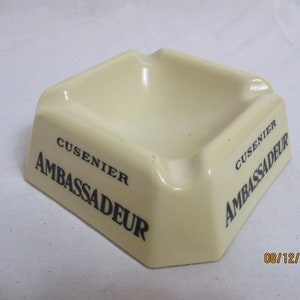 A Charming Vintage Cusenier Ambassadeur Glass Cigar/Cigarette/Pipe Ashtray, Made in France
