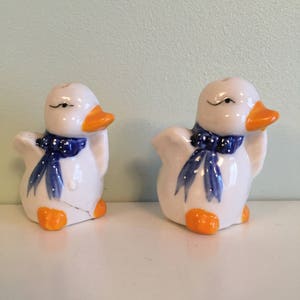 A Charming Vintage Porcelain &#39;Duckling&#39; Salt & Pepper Set, Made in France