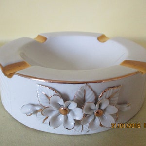 A Gorgeous Vintage Heavy French Limoges Porcelain Table Ashtray