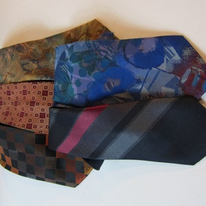 A Fabulous Set of Five Vintage Silk Ties from Various Countries