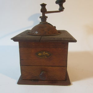 An Exceptional Vintage Peugeot Metal & Wooden Coffee Grinder/Coffee Maker, Made in France