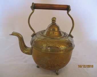 A Lovely Large Vintage Copper and Brass Coffee-Pot/Kettle, Made in Egypt