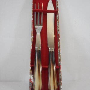 A Superb Vintage French 2 piece carving fork and knife set