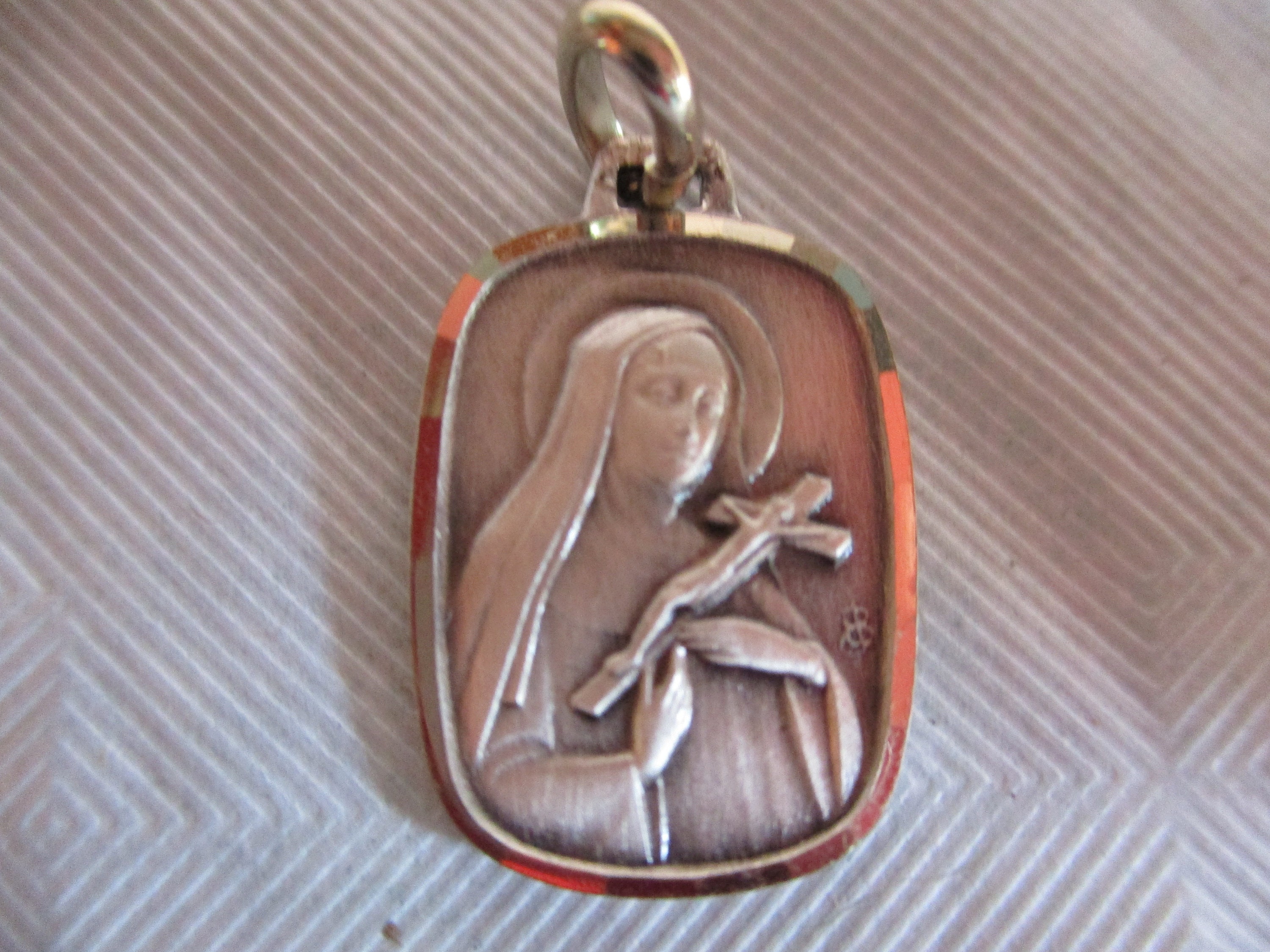 A Lovely Vintage Silver-Plated Medal of St Rita, Made in France